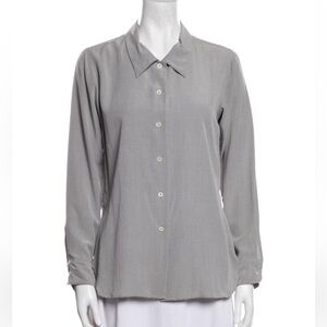 Agnes B Gray Button Down Shirt Top